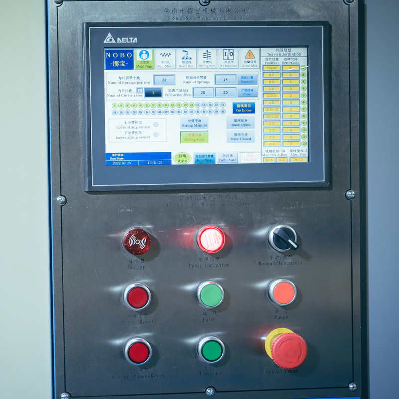 Eficiência automática da maquinaria da produção líquida da cama da mola 60-90 folhas/8 horas